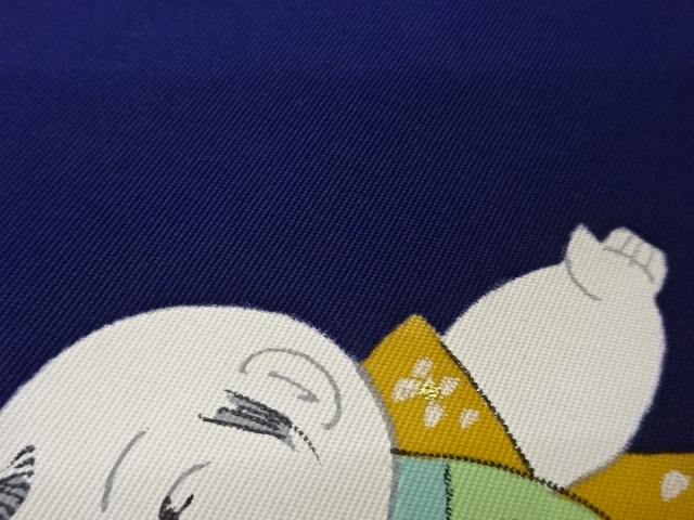  塩瀬金彩手描き童模様名古屋帯